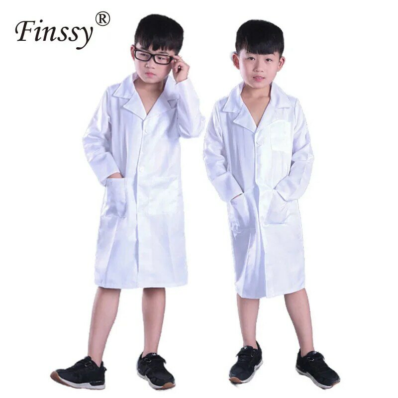 White Doctor Nurse Scientist Laboratory Long Sleeve Thin Coat Very Beautiful Costume Gift For Kids Halloween Cosplay Costumes