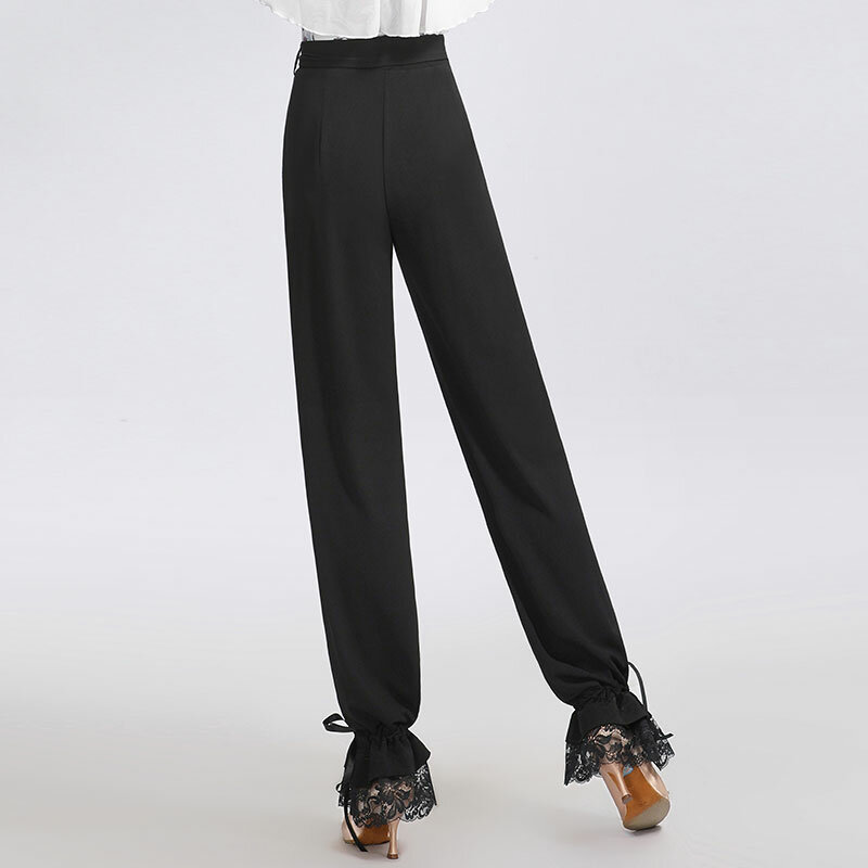 2023 New Latin Dance Pants Women Performance National Standard Waltz Trousers Ladies Black Modern Ballroom  Dancewear Costumes
