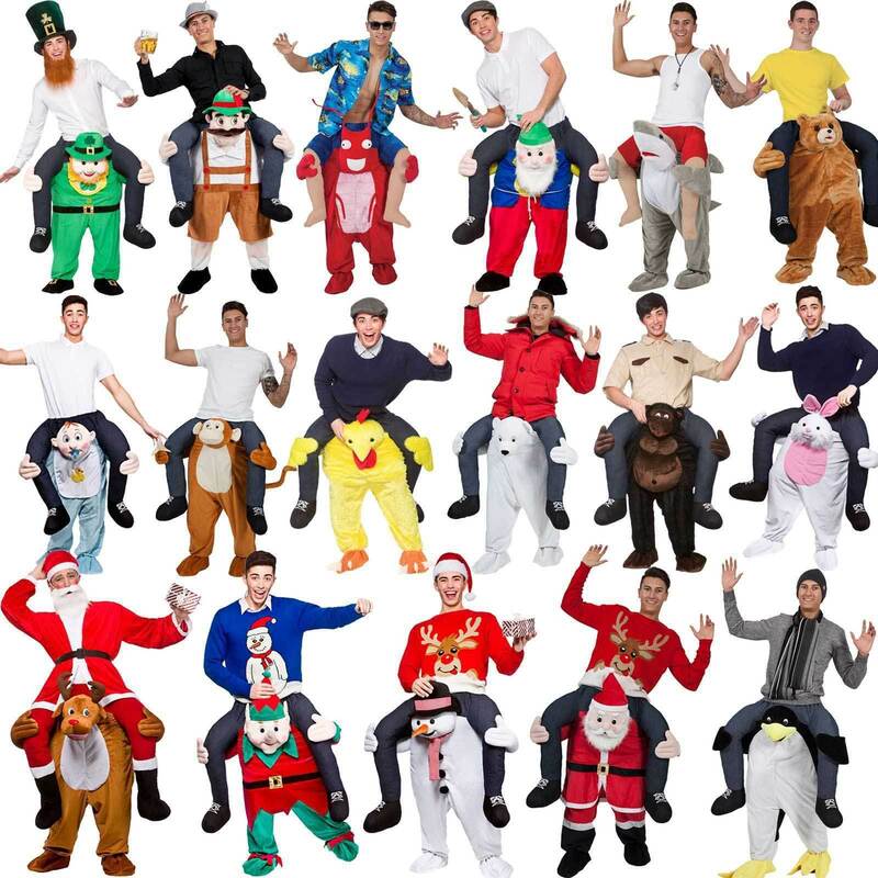 Adult Halloween Cosplay Funny Costumes Men Women Ride On Me Mascot Carry Back Funny Animal Pants Fake Leg Carnival Party Cosplay