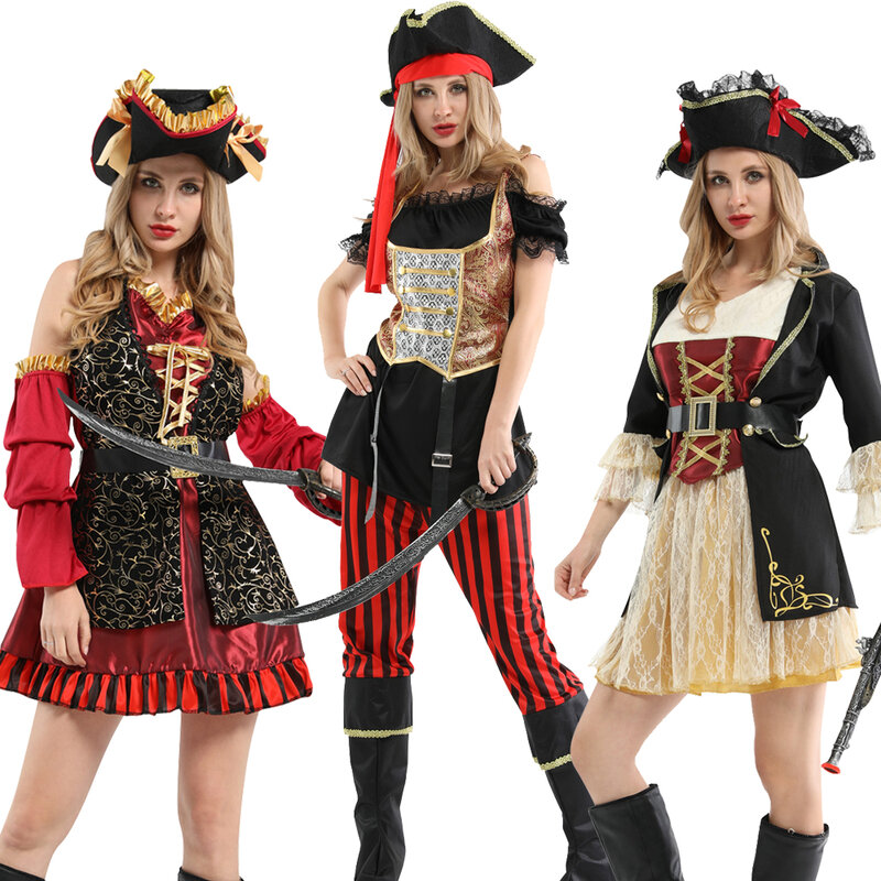 Sexy Vrouwen Piraten Cosplay Kostuums Vrouwelijke Vrouwen Halloween Kostuum Caribbean Pirate Warrior Kostuum Dames