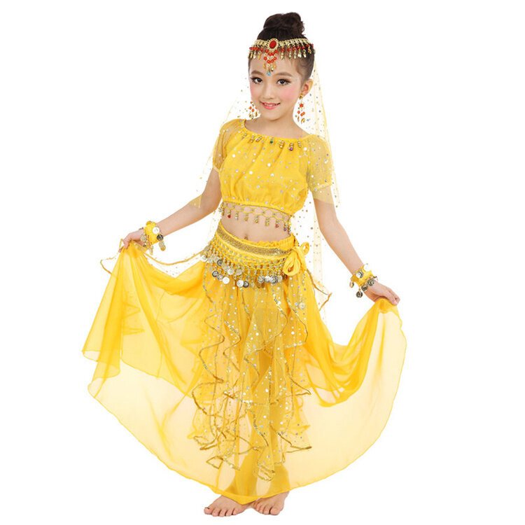New Girl Kids Belly Dance Costume Oriental Dance Costumes Belly Dance Dancer Clothes Indian Dance Costumes For Kids 3pcs/set