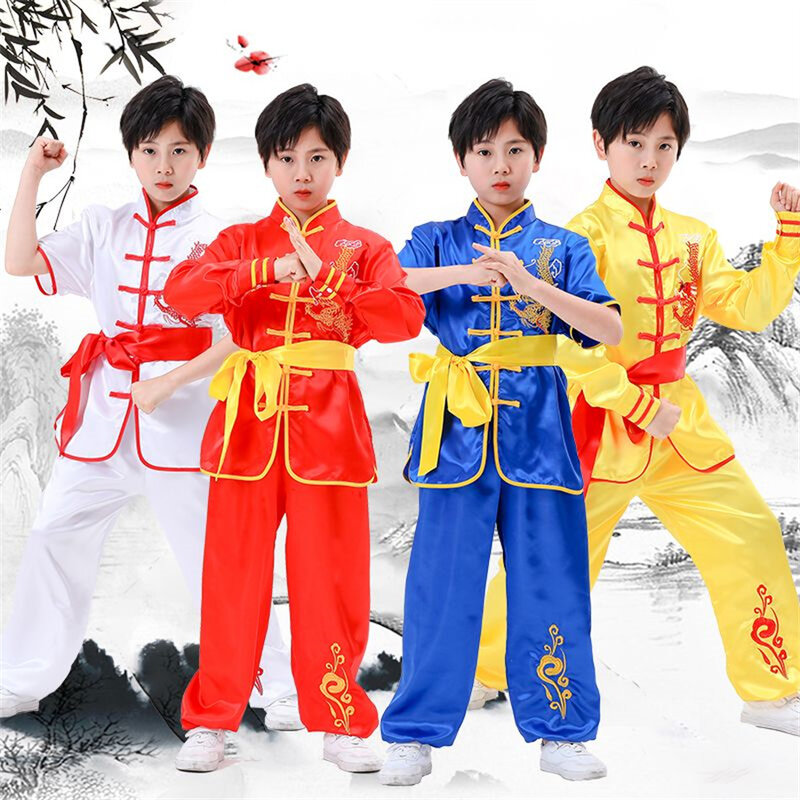 kid Chinese traditional Wushu Costume clothing boys girls KungFu Suit Tai Chi Martial Art Uniform outfits custom logo