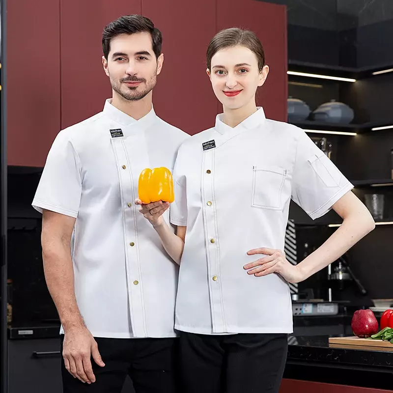 Veste d'uniforme de cuisine pour hommes, vêtements de chef de cuisine unisexe, chemise d'hôtel de restaurant