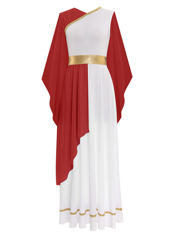 Womens Halloween Greek Roman Queen Cosplay Costumes Carnival Party Chiffon Cap Sleeve Ancient Toga Greece Fancy Dress Up Dress