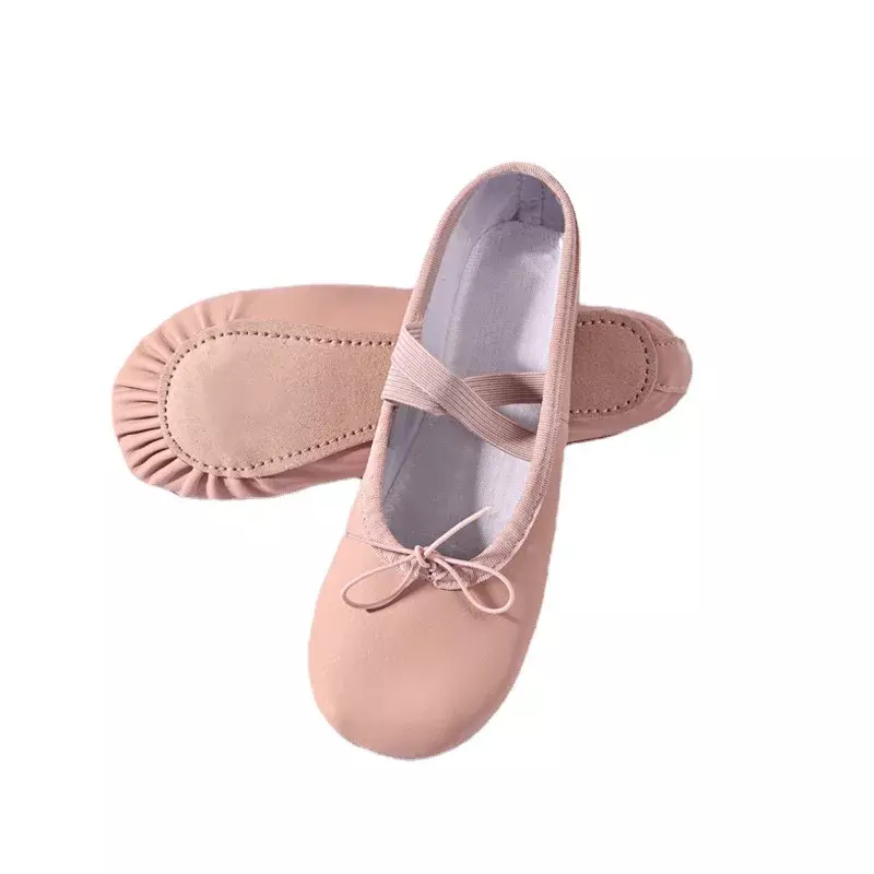 Women's Ballet Slippers for Woman Danseuse PU Leather Professional Dancers for Girls Kids Soft Sole Children Toddler Dance Shoes