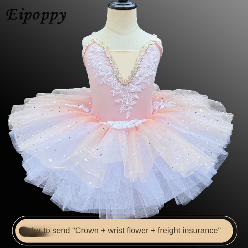 Children's Professional Ballet Dance Dress Girls' Little Swan Costume Children's Tulle Tutu Skirt Practice Performance Costume