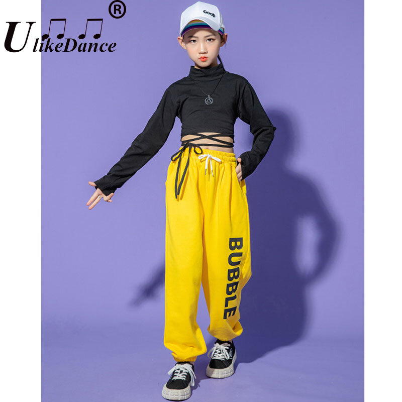 Kids Hip Hop Dancing Clothing Carnival Outfits Crop Tank Tops Jogger Pants For Girls Dance Wear Costume Stage Show Clothes