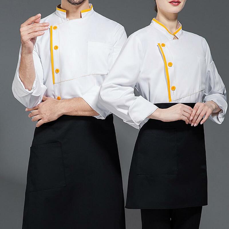 Sweat-wicking Chef Jacket Professional Chef Uniform Short Sleeve Stand Collar Top for Kitchen Bakery Restaurant Unisex Soft