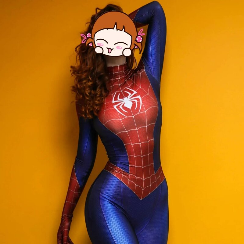 Adult Kids Woman Girls PS4 Game Spiderman Superhero Cosplay Costume Halloween Bodysuit Zentai Suit Party Jumpsuit