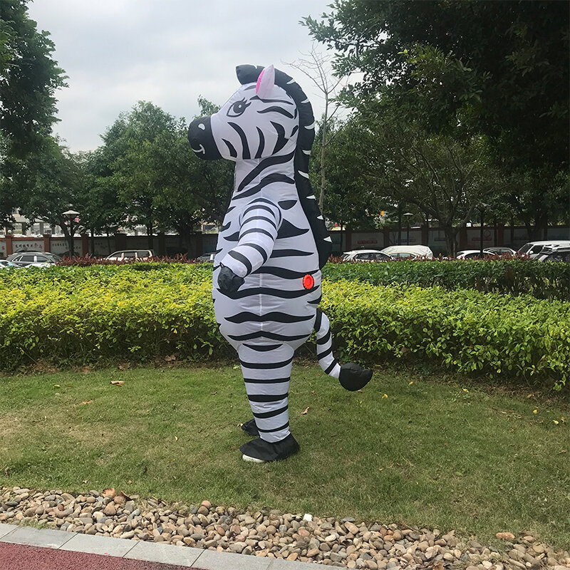 Simbok-traje zebra inflável para adulto, traje de Halloween, corpo inteiro, bonito, preto e branco animal, carnaval festa role play roupas