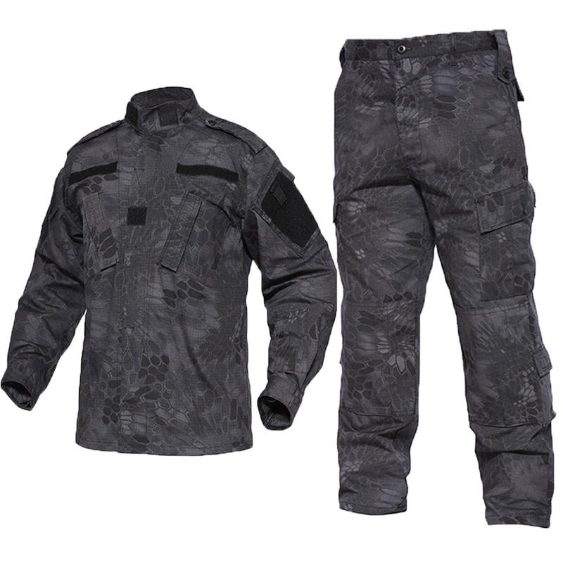 Men Green Multicam Camouflage Uniform Tactical Combat Black Shirts &Pants Airsoft Paintball Work Clothing Suit