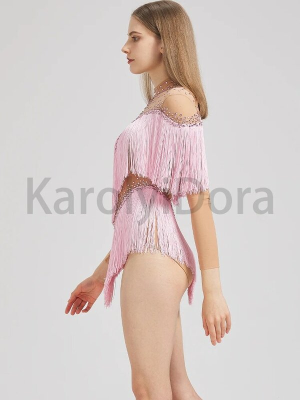Tuta attillata elastica con frange di strass di alta qualità 2024 nuovo abbigliamento da donna alla moda